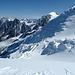 Grandiose Aussicht auf die Nordseite der Mont-Blanc-Gruppe