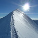 Der Gipfelgrat zum Mont-Blanc und endlich die Sonne!