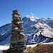 Steinmandl vor Mont Rogneux. 