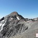 Il percorso per salire all'Aroser Rothorn, 2980 metri, visto dalla cima quotata 2866 metri