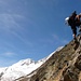 der Klettersteig ähnliche Mischabelhütten-Zustieg