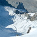 Eischaos auch am Glacier du Mont Blanc.