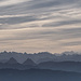Alpen, gut erkennbar die zwei Mythen in der Bildmitte
