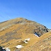 Rückblick zum Tschuggen, die dunkle Stelle unterhalb des Gipfels ist die Platte, die wir im Abstieg gequert haben. Rechts davon sind wir im Aufstieg über den Grat gekraxelt.