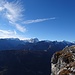 Oberhalb der Kletterstelle (IV) findet sich ein Platz zum Verweilen, erst recht angesichts des herrlichen Wetters und der tollen Sicht auf die beiden Glarner Riesen. 