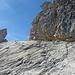 Eine versicherte Passage beim Abstieg vom Steinschartenkopf zur Kleinen Steinscharte.