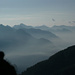 Übergang, 2120m, Cranzünell - Cranzünasc:   Ausblick auf die Tessiner Berge