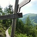 der Günther Messner Steig führt über Russis Kreuz durch Lärchenwälder zurück zum Ausgangspunkt