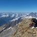Ueber den Chrindel- und Tellispitza sind auch Mont Blanc und Grand Combin sichtbar