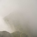 Blick vom Kamor zum Kastensattel und irgendwo im Nebel wäre der Hohe Kasten