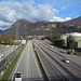 Die Gotthardautobahn A2 bei Mendrisio