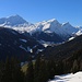 Aussicht von der Alp Foppa (1881m) auf Pizzo Tambo (3279,0m) und Guggernüll (2886,2m).