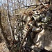 Muro di sostegno alla base della parete (quest'ultima visibile anche da Cuzzago) a circa 930 m di quota, sopra l'Alpe Curtun