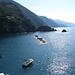 Bucht von Monterosso mit Blick Richtung La Spezia - am Hang entlang führt der Wanderweg