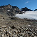 Am Punkt 2907 müM.: Piz Paradisin und viel Schutt im Gletschervorfeld des Vedreit da Camp.