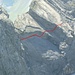 Weg aus der Mulde auf die erste Stufe des Schijen (2610m)