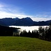 Hoch Hirschberg, au fond l'Alpstein, incroyablement sec alors qu'il s'agit d'une des régions les plus enneigées de Suisse...