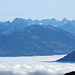 Allgäuer und Vorarlberger Gipfel über dem Rheintaler Nebelmeer