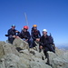 Reiner, ich, Jürgen und Christian auf dem Gipfel des Piz Kesch.