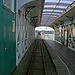 Blick entlang der 640 Meter langen Strecke des Hythe Pier Train.