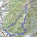 Routenverlauf (in blau), für Daueroptimisten die Skiroute in gelb<br /><br />Quelle: Swiss Map online
