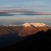 Monte Gradiccioli, Monte Tamaro und Motto Rotondo im ersten Sonnenlicht
