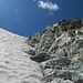 Aufstieg: Hier noch auf dem Fels, weiter oben auf dem Schneefeld.