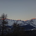 letztes Licht am Abend auf den Bergspitzen (Aletschhorn rechts)