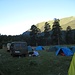 Camp am Aksaut Fluss - die Sonne geht auf