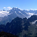 Panorama Glacier du Tour, Glacier d'Argentière. Rechts die Aiguille Verte und Les Drus 