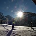 Die Sonne verschwindet hinter der Rotspielscheibe