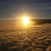 Sonnenaufgang beim Flug von Auckland nach Christchurch