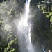 das Wasser gelangt durch den Wind teilweise nicht bis zum Boden