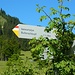 Das Schild am Abzweig