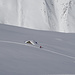 Ein einsamer Skitürler bei der Gehstrecke beim Stelliboden. 