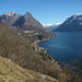 die Bucht am unteren Ende des Val Solda mit Blick über den Ostarm des Lago di Lugano