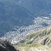 Blick auf das 1800m weiter unten gelegene Zermatt. Das wird noch ein langer Abstieg...