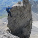 freiwillige Kraxeleinlage auf Felsnase etwas unterhalb vom Gipfel 3160 müM...