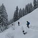 mit leichten Gegenanstiegen quer durch den schön verschneiten Wald zurück zur Seilbahn-Talstation
