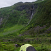 Unser Zeltplatz mit dem Stuorranidejohka im Hintergrund. Für Leute deren Norwegisch so bescheiden ist wie meins: das ist ein Bachname.