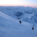 Sonnenaufgang über dem Kaukasus im Quergang