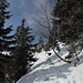 Im Aufstieg vom Riesengrund (Obří důl) zum Riesensattel (Obří sedlo) - Trotz teilweise viel Schnee brechen wir kaum ein, da die Decke heute stark verharscht bzw. vereist ist.