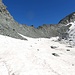 Retour sur le glacier d'Arnès (pas de crevasses). Une contre-montée jusqu'au Col d'Arnès demande encore une fois des efforts.