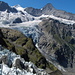 Kurz vor der Schreckhornhütte: Mönch und Eiger über Challi, Zäsenberg und Oberem Ischmeer