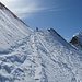 heute überschreite ich den Gipfel und steige auf der offiziellen Skiroute ab
