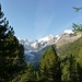 Blick von Chünetta Richtung Bernina-Kette mit dem Morteratschgletscher