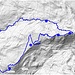 La traccia riportata sulla carta tecnica regionale (CTR) della Regione Vale d'Aosta.