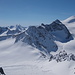 Mittelbergjoch (3266m); rechts unterhalb der Bildmitte; Übergang zum Taschachferner und Wildspitze