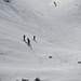 Skiators all'arrivo, vicino malga Campobrun