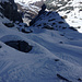 Die Abfahrt durch die Schlucht nach Zermatt.